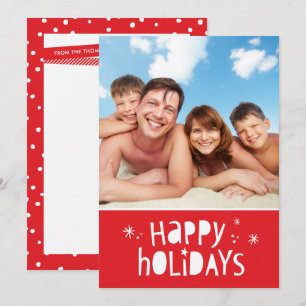 FAMILY PHOTO CHRISTMAS modern typografi lycklig Julkort