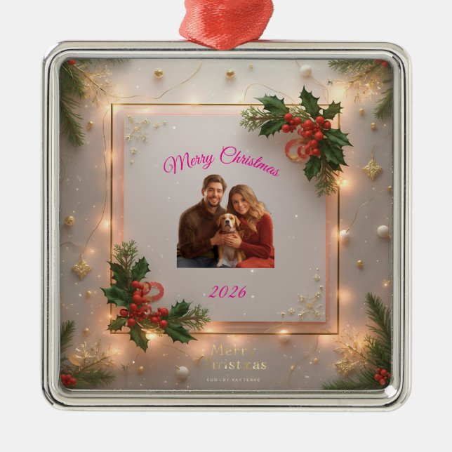 Family Photo Christmas Ornament | Personalized Hol (Framsidan)