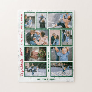 Family Photo Collage 10 Bilder White Personlig Pussel