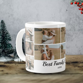 Family Photo Collage - 10 Photos Anpassningsbar Te Jumbo Mugg
