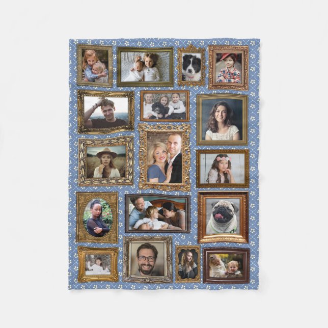 Family Photo Collage 17 Bilder Finare Ram Easy Fleecefilt (Framsidan)
