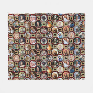 Family Photo Collage 28 Red Buffalo Play Quilt Fleecefilt
