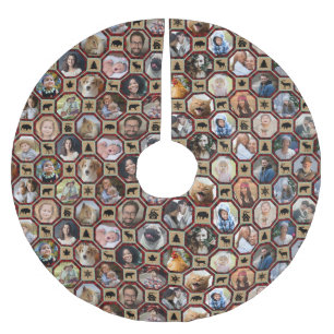 Family Photo Collage 28 Red Buffalo Play Quilt Julgransmatta Borstad Polyester