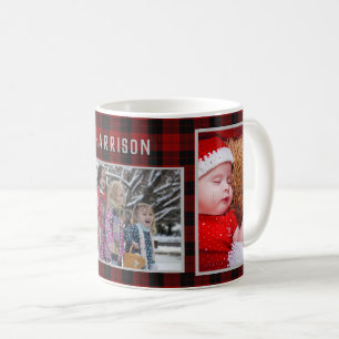 Family Photo Collage 3 Bilder Red Pput Easy DIY Kaffemugg