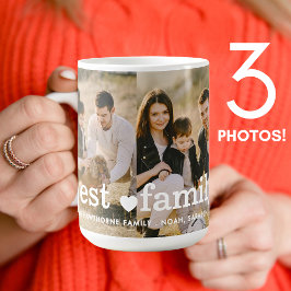 Family Photo Collage 3 Photo Best Family någonsin Kaffemugg