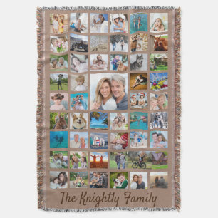 Family Photo Collage 51 Photos Anpassningsbar Text Filt