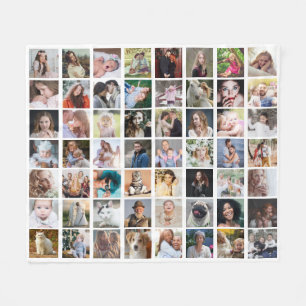 Family Photo Collage 56 Square Bild Easy Anpassnin Fleecefilt