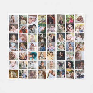 Family Photo Collage 56 Square Bild Easy Anpassnin Fleecefilt