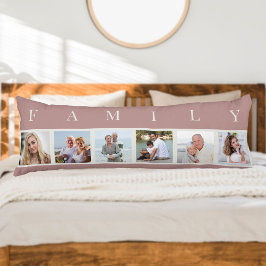 FAMILY Photo Collage 6 Bild Rosa Body Pillow Kroppskudde