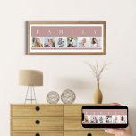 FAMILY Photo Collage 6 Bild Strip Rosa Anpassnings Poster<br><div class="desc">Personligen poster utskriften med ord FAMILY som är skriven ovanför dina foton. Fotomallen är inställd så att du kan lägga till 6 av din favoritfilm bilder, som visas i fyrkantigt format med en enkel, raster stil, fotokollage. Denna smarta och snyggt anpassningsbar biet har en mjuk palett av rosa och benvit...</div>