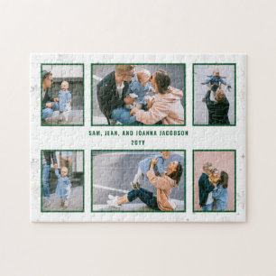 Family Photo Collage 6 Bilder White Minimalist Pussel