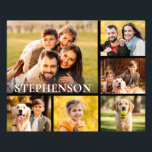 Family Photo Collage 6 Pictures Name Black Fototryck<br><div class="desc">Family Photo Collage 6 Pictures Name Black Photo Enlargement Print. Create a unique and fun photo enlargement utilizing this easy-to-upload photo collage template with 6 pictures in various shapes and sizes, both horizontal and vertical, to accommodate a wide range of photographic subjects. Personalize with a family name or your custom...</div>