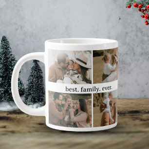 Family Photo Collage - 8 Foton Anpassningsbar Text Jumbo Mugg