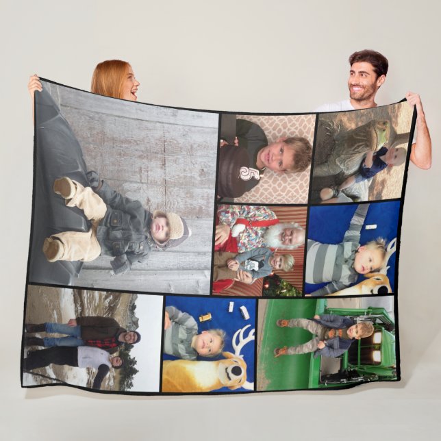 Family Photo Collage 8 Foton Fleecefilt (På plats)