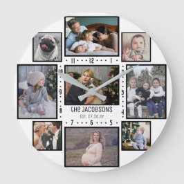 Family Photo Collage 9 Anpassningsbar Bilder Add N Rund Klocka