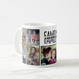 Family Photo Collage 9 Bilder Add Namn Easy DIY Kaffemugg