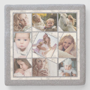 Family Photo Collage 9 Instagram Bilder  Marmor Stenunderlägg