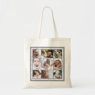 Family Photo Collage 9 Instagram Bilder Marmor Tygkasse