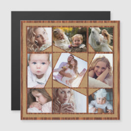 Family Photo Collage 9 Instagram Bilder Wood Burla Magnetisk Inbjudningskort