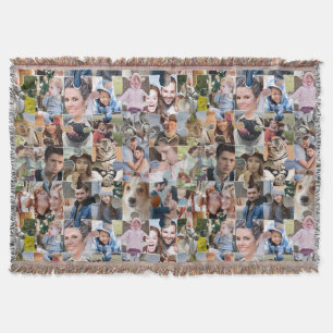 Family Photo Collage Anpassningsbar 24 Pic Puzzle Filt