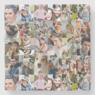 Family Photo Collage Anpassningsbar 24 Pic Puzzle Stenunderlägg