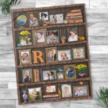 Family Photo Collage Antique Bookcase-Personlig