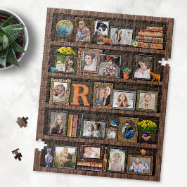 Family Photo Collage Antique Bookcase-Personlig Pussel