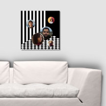 Family Photo Collage Black & White Rand Checker