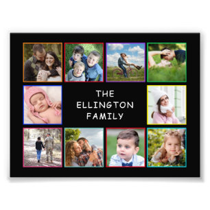 Family Photo Collage Colorful Poster