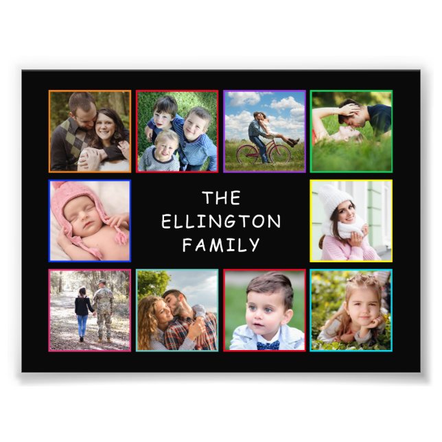 Family Photo Collage Colorful Poster (Framsidan)