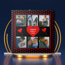 Family Photo Collage Family Heart Black Background