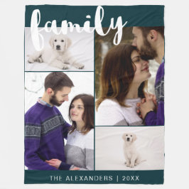 Family Photo Collage Fleecefilt
