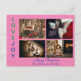 Family Photo Collage Fyra foton God jul P Vykort