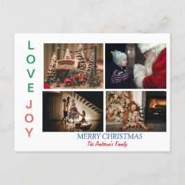 Family Photo Collage Fyra foton God jul Vykort