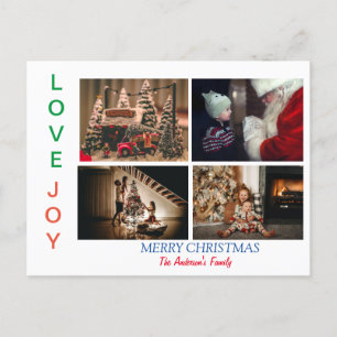 Family Photo Collage Fyra foton God jul Vykort