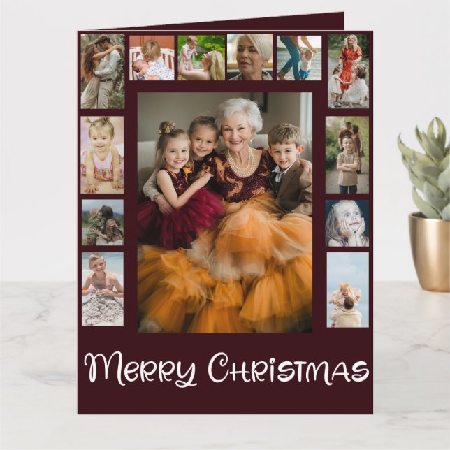 Family Photo Collage God jul Kort (Liten växt)