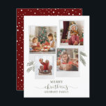 Family Photo Collage jul Helgdagars Hälsning<br><div class="desc">Med en 4-fotokollage och en modern God jul-skripttypografi kan du enkelt byta till att lägga till din familj namn och foton. En elegant som ska skickas till vänner och familj den här Julhelgen.</div>