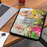 Family Photo Collage Laptop Fodral<br><div class="desc">Monogrampresenter för personlig av fotokollage i familjen. Mallfoton via Pixabay med licens enligt CC0 och måste ersättas med egna foton</div>