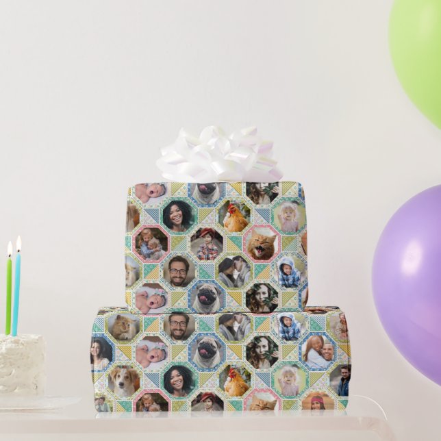 Family Photo Collage Light Quilt Se 28 Bilder Easy Presentpapper (Festgåvor)