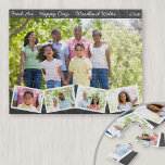 Family Photo Collage med Zigzag Photo Strip Pussel<br><div class="desc">Skapa ditt eget pussel med din egen anpassningsbar och några av dina favoritfoton i familjen. Mallen ställs in med redot att du kan lägga till fem foton, en ordalydelse och året om du vill. Provformuleringen lyder "Färska Luft ... Lycklig dagar ... Woodland Walks" som du naturligtvis kan redigera, behålla eller...</div>