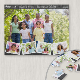 Family Photo Collage med Zigzag Photo Strip Pussel