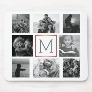 Family Photo Collage Monogram Black & White Musmatta