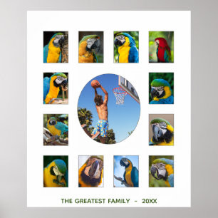 Family Photo Collage Monogram Poster