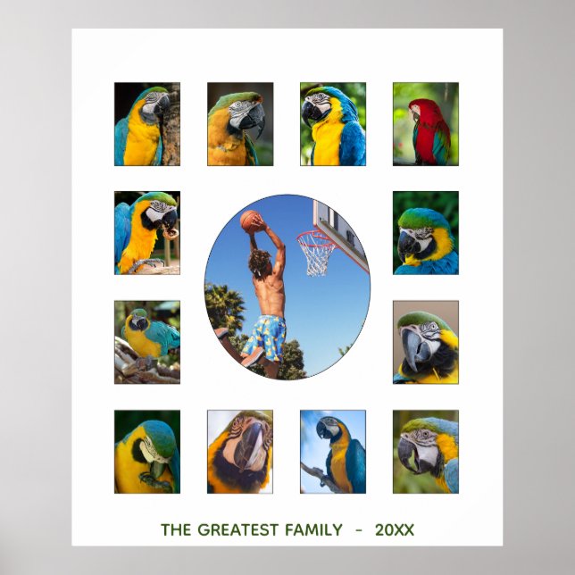 Family Photo Collage Monogram Poster (Framsidan)