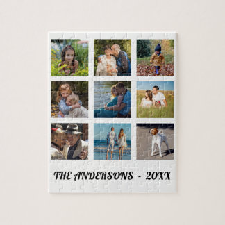 Family Photo Collage Monogram Pussel