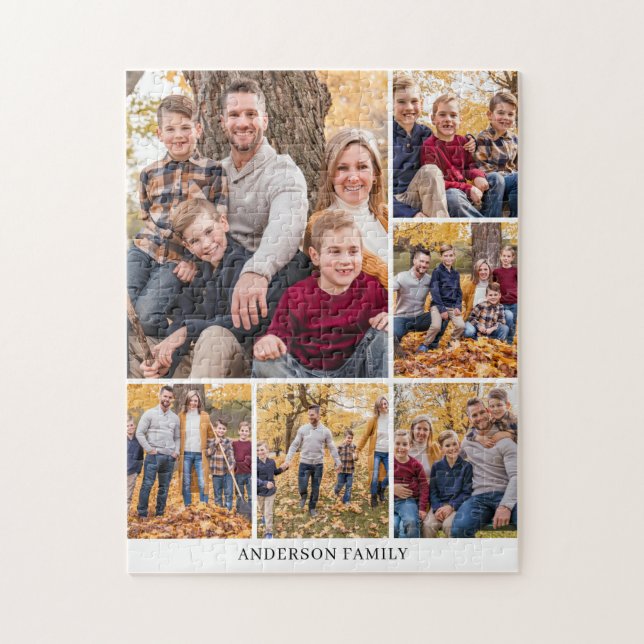 Family Photo Collage Personlig Pussel (Vertikal)