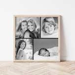 Family Photo Collage Poster<br><div class="desc">Fin personlig poster med 4 av dina bilder i anpassningsbarna som är ordnade i ett fyrkantigt rutnätsfoto. Lägg till dina favoritfoton i familjen och skapa en vacker karosseriteckning. Klicka på Anpassa om du vill flytta foton runt, lägga till text och anpassa typsnitt och färg. Underbar gåva till familj, vänner, föräldrar...</div>