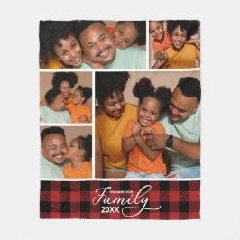 Family Photo Collage Red Buffalo Play Fleecefilt