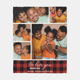 Family Photo Collage Red Buffalo Play Fleecefilt