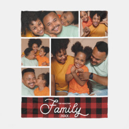Family Photo Collage Red Buffalo Play Fleecefilt